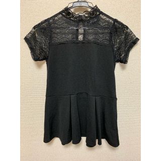 ジルスチュアート(JILLSTUART)の【最終値下げ】 JILLSTUART 黒レーストップス Sサイズ(カットソー(半袖/袖なし))