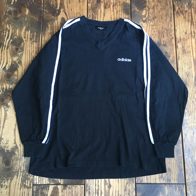 adidas(アディダス)の90’s adidas ロンT ブラック L 古着 ストリート メンズのトップス(Tシャツ/カットソー(七分/長袖))の商品写真