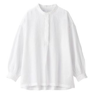 ムジルシリョウヒン(MUJI (無印良品))の★今期新品 無印良品 オーガニックリネン 洗いざらしスタンドカラーチュニック(シャツ/ブラウス(長袖/七分))