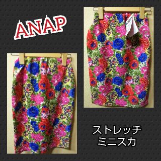 アナップ(ANAP)のANAP★新品★ブークレーストレッチミニスカ／ピンク系(ミニスカート)