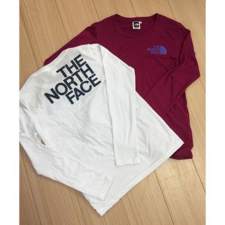 ザノースフェイス(THE NORTH FACE)のねこねこさん専用 ノースフェイス ロンT 赤(Tシャツ(長袖/七分))