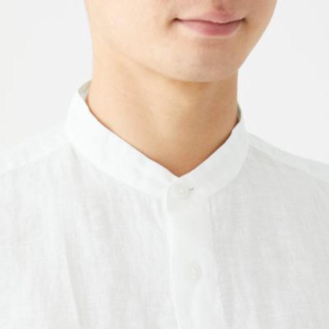 MUJI (無印良品)(ムジルシリョウヒン)の無印良品 洗いざらし スタンドカラーシャツ メンズのトップス(シャツ)の商品写真