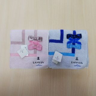 ランバン(LANVIN)の食いしん坊ルル様専用ランバン タオルハンカチ 2枚 新品(X)(ハンカチ)