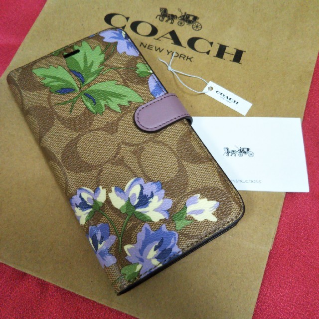 【現品】COACH コーチ iPhoneXR スマホケース 手帳型ケース 新品