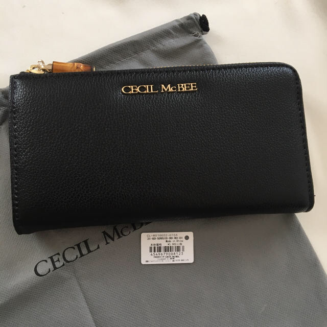 CECIL McBEE(セシルマクビー)の新品 セシルマクビー L字ファスナー 長財布 ウォレット ブラック 黒 レディースのファッション小物(財布)の商品写真