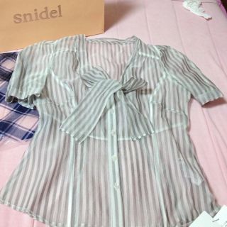 スナイデル(SNIDEL)のsnidel ストライプトップス(カットソー(半袖/袖なし))