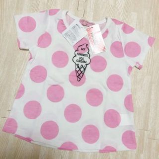 新品 アイスクリーム 半袖Tシャツ ドット ピンク 95(Tシャツ/カットソー)