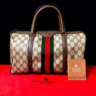 グッチ(Gucci)の美品 グッチ オールドグッチ シェリーライン ボストンバッグ ハンドバッグ(ボストンバッグ)