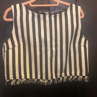 マウジー(moussy)の【美品】 ストライプトップス(カットソー(半袖/袖なし))