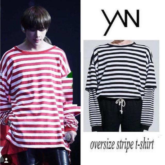 BTS テテ V 着用 ◇ YAN13 オーバーサイズ ロンT ブラック 韓国 BTS テテ V 着用 ◇ YAN13 オーバーサイズ ロンT ブラック 韓国