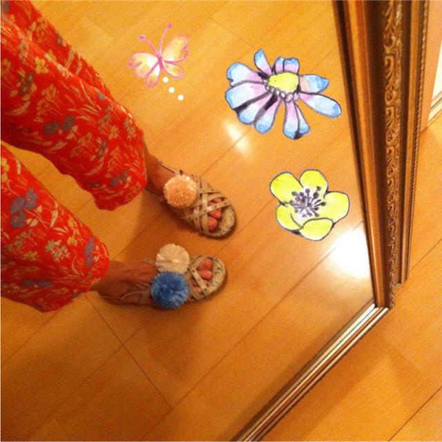 あしながおじさん♡フラワーサンダル レディースの靴/シューズ(サンダル)の商品写真