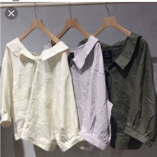 ダブルクローゼット(w closet)のw closet 麻レーヨン 後ろレースアップシャツ ブラック(シャツ/ブラウス(長袖/七分))