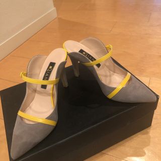 ダイアナ(DIANA)のDIANA     ミュール  22.5    ほぼ新品   グレーxイエロー(ミュール)