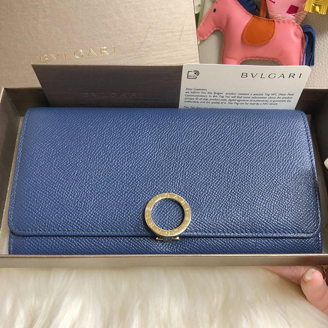 美品 BVLGARI ブルガリ 長財布 ブルガリブルガリ 青 ブルー | フリマアプリ ラクマ