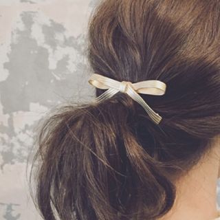 ☆大人アクセサリー☆リボンバレッタ☆ゴールド☆(バレッタ/ヘアクリップ)