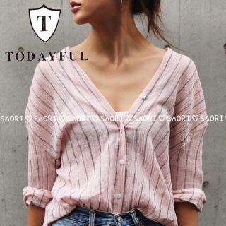 トゥデイフル(TODAYFUL)のTODAYFUL【未使用に近い】Gauze Stripe SH★ungrid(シャツ/ブラウス(長袖/七分))