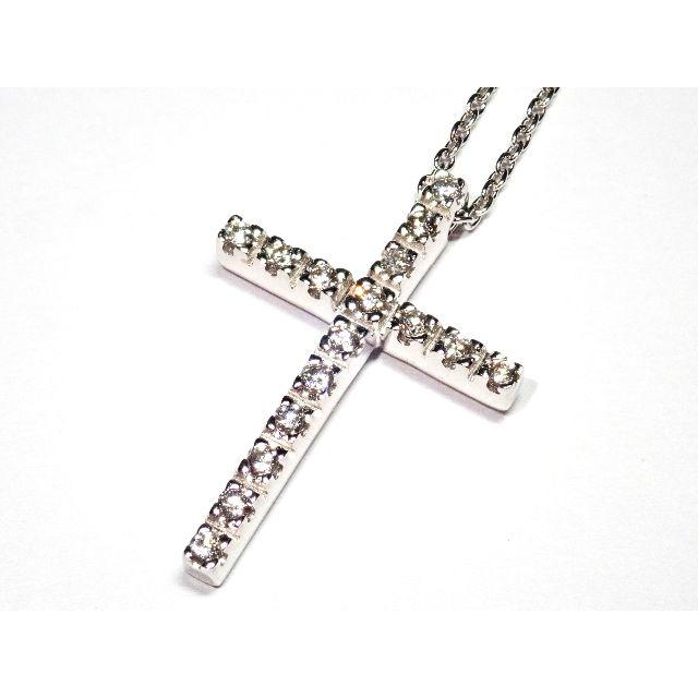 STAR JEWELRY - 95. スタージュエリー K18 ネックレス D 0.16ct クロス 45cm