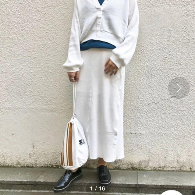 Kastane(カスタネ)のサーマルスカート 白 kastane レディースのスカート(ロングスカート)の商品写真