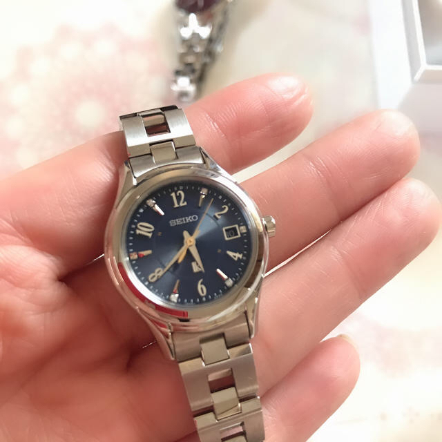 SEIKO(セイコー)のセイコールキア ダイヤ4個付き ソーラー電波時計 レディースのファッション小物(腕時計)の商品写真