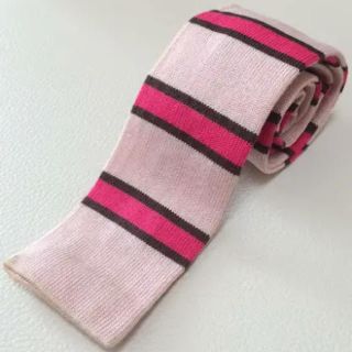 ポールスミス(Paul Smith)のポールスミス  ニットタイ ボーダー ピンク ネクタイ(ネクタイ)