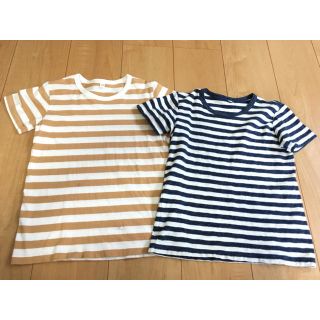 ムジルシリョウヒン(MUJI (無印良品))の無印 しましまTシャツ130 2枚セット(Tシャツ/カットソー)