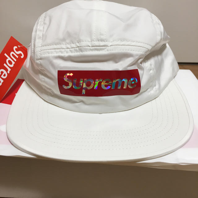 Supreme Holographic Logo Camp Cap  White