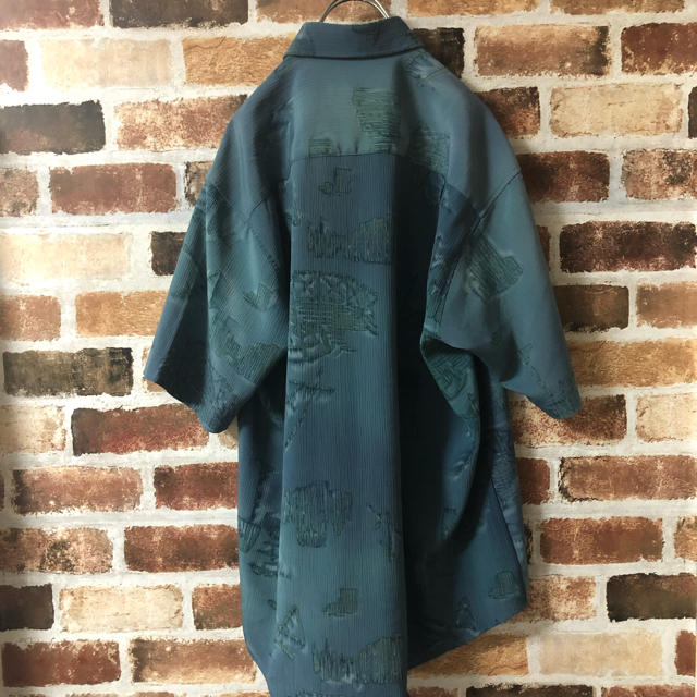 ART VINTAGE(アートヴィンテージ)の［ DESIGN SHIRT ］デザインシャツ 半袖 柄シャツ 幾何学 ブルー メンズのトップス(シャツ)の商品写真