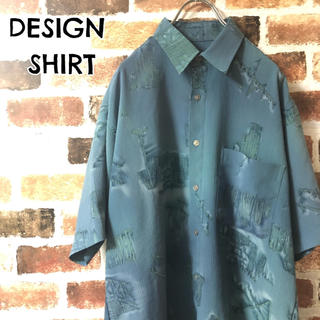 アートヴィンテージ(ART VINTAGE)の［ DESIGN SHIRT ］デザインシャツ 半袖 柄シャツ 幾何学 ブルー(シャツ)