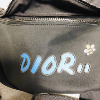 ディオール カウズ DIOR KAWS ボディバッグ 黒青 ウエストポーチ