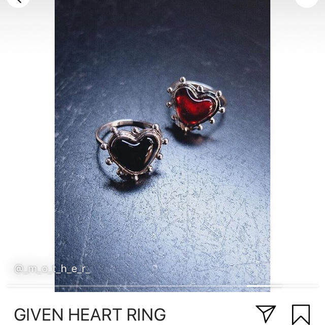 mother(マザー)のgiven heart ring RED #11 レディースのアクセサリー(リング(指輪))の商品写真