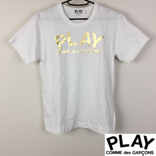 コムデギャルソン(COMME des GARCONS)の美品 プレイコムデギャルソン 半袖Tシャツ レディース ホワイト サイズL(Tシャツ(半袖/袖なし))