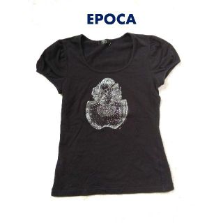 エポカ(EPOCA)の【EPOCA】パフスリーブ・半袖カットソー　黒　38(Tシャツ(半袖/袖なし))