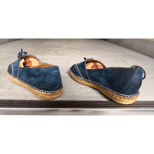 gaimo(ガイモ)のガイモ　ＧＡＩＭＯ　エスパドリーユ　紺　革スエード　39　使用１回も難有 メンズの靴/シューズ(スリッポン/モカシン)の商品写真