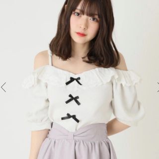 アンクルージュ(Ank Rouge)のAnk Rouge☆最新☆新品☆オフショルレーストップス☆アイボリー☆(カットソー(半袖/袖なし))