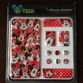 ディズニー(Disney)のミニーちゃんiPhoneシール(モバイルケース/カバー)