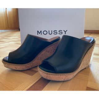 マウジー(moussy)のMOUSSY サンダル ブラック Sサイズ ウェッジソール(サンダル)