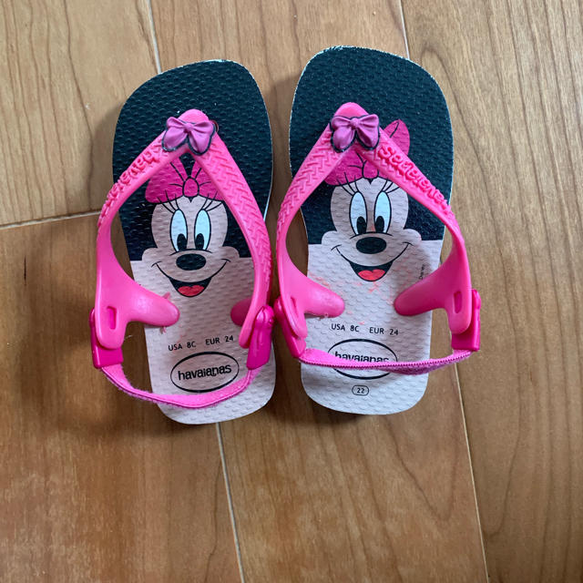 Disney(ディズニー)のhavaianas ミニー ビーチサンダル 14-14.5センチ キッズ/ベビー/マタニティのベビー靴/シューズ(~14cm)(サンダル)の商品写真