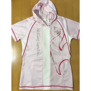 ルコックスポルティフ(le coq sportif)の値下げ！ ルコック  フード付 スポーツシャツ Lサイズ 試着のみ   速乾性(Tシャツ(半袖/袖なし))