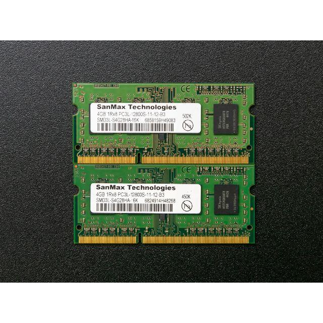 10枚セット SanMax DDR3 4GB PC3L ノートPC用メモリ