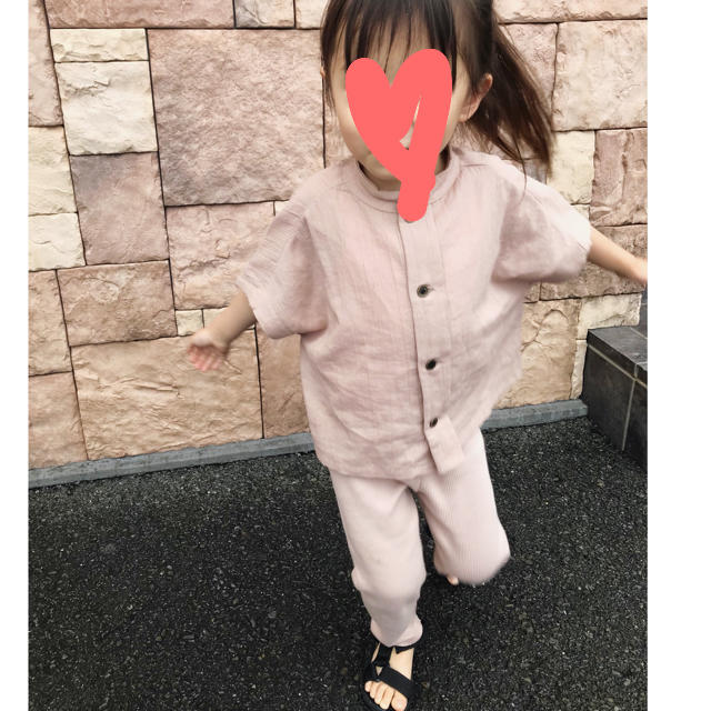 little creative factory ペールピンクレギンス キッズ/ベビー/マタニティのキッズ服女の子用(90cm~)(パンツ/スパッツ)の商品写真