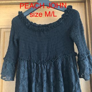 ピーチジョン(PEACH JOHN)のpoppo様専用【美品】PEACH JOHN レースワンピース 黒 M L(ひざ丈ワンピース)