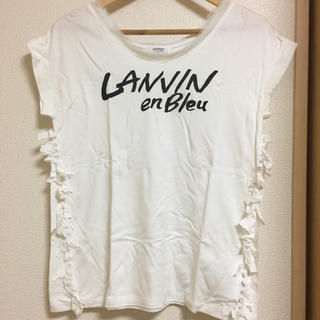 ランバンオンブルー(LANVIN en Bleu)のLANVIN en Bleu サイドフリンジTシャツ(Tシャツ(半袖/袖なし))