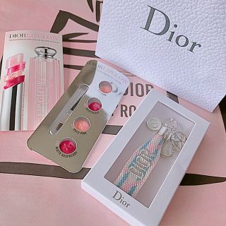 ディオール(Dior)のdior☆非売品☆キーホルダー☆リップグロウ試供品付き(キーホルダー)