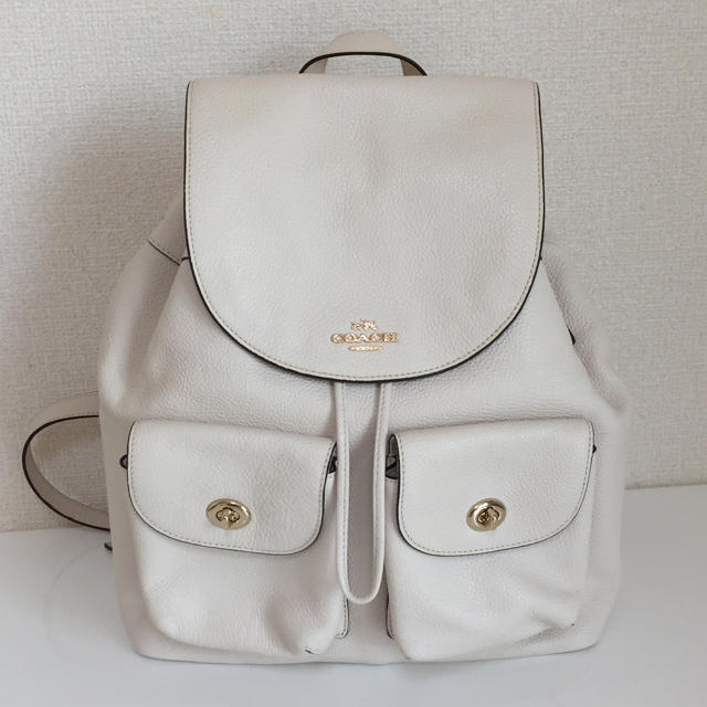 約60〜75cmカラー≪新品未使用≫ COACH(コーチ)  レザー リュックサック 白 本革