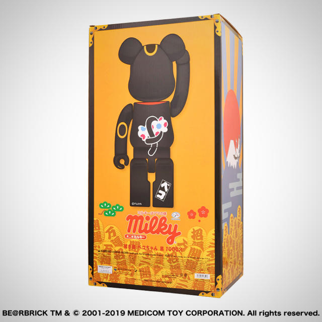 不二家(フジヤ)のBE@RBRICK 招き猫 ペコちゃん 黒 1000％ エンタメ/ホビーのフィギュア(その他)の商品写真