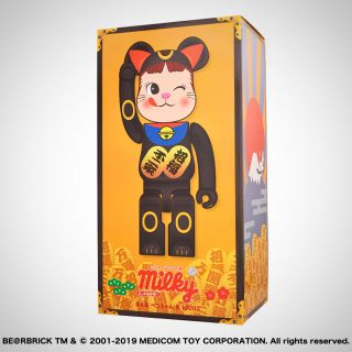 フジヤ(不二家)のBE@RBRICK 招き猫 ペコちゃん 黒 1000％(その他)