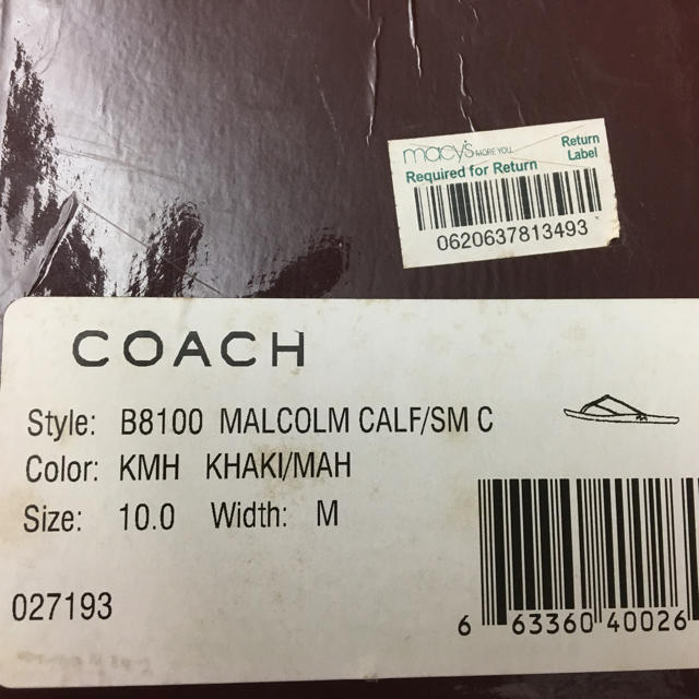 COACH(コーチ)の徳永様専用　COACH メンズサンダル サイズ10 メンズの靴/シューズ(サンダル)の商品写真