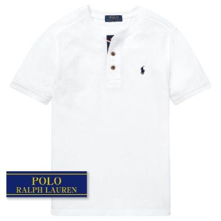 ラルフローレン(Ralph Lauren)の☆新品☆160 ラルフローレン メッシュヘンリーネックシャツ ホワイト 4184(Tシャツ/カットソー)