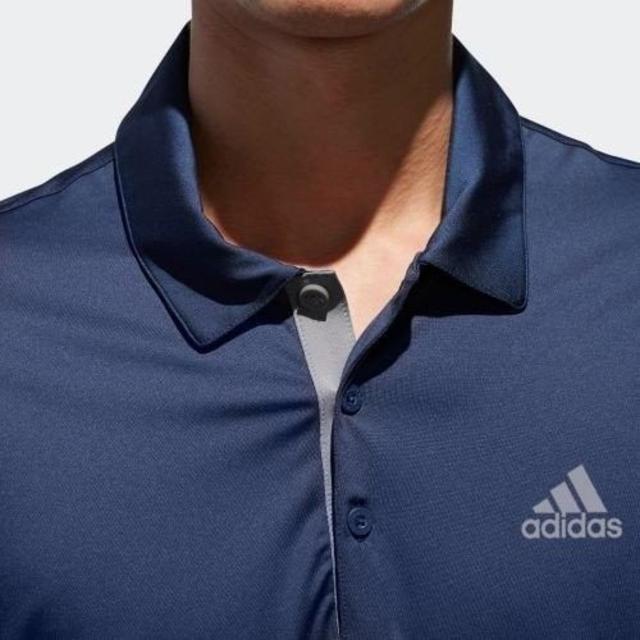 adidas(アディダス)の新品 Lサイズ アディダスゴルフ ストレッチ半袖ポロシャツ UPF50＋ 速乾 スポーツ/アウトドアのゴルフ(ウエア)の商品写真