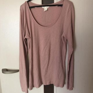 エイチアンドエム(H&M)のh&m ダスティピンク長袖シャツ(Tシャツ(長袖/七分))